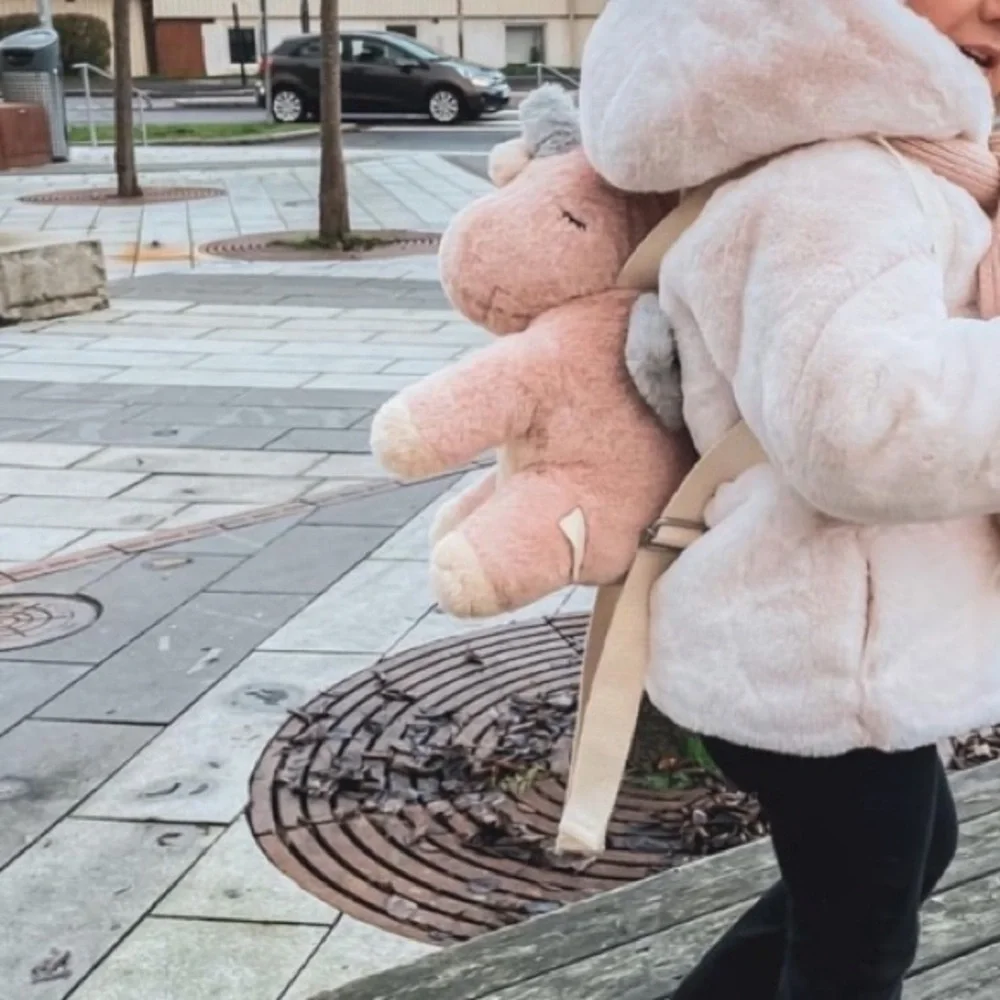Zara Kids Pink Plush Unicorn Backpack